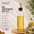 900ml Glass Oil Dispenser Bottle | Leak Proof Kitchen Oil Bottle | Homeezyy
